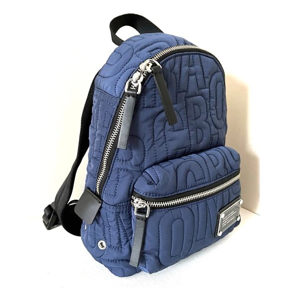 New Marc Jacobs Quilted Nylon Backpack Azure Blue - Picture 3 of 6
